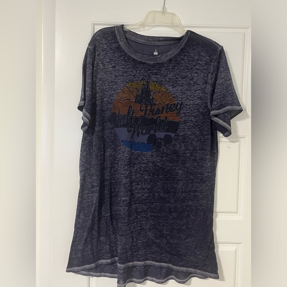 Grayish/Blue Burnout Walt Disney World Tee, Size Large - Picture 2 of 3